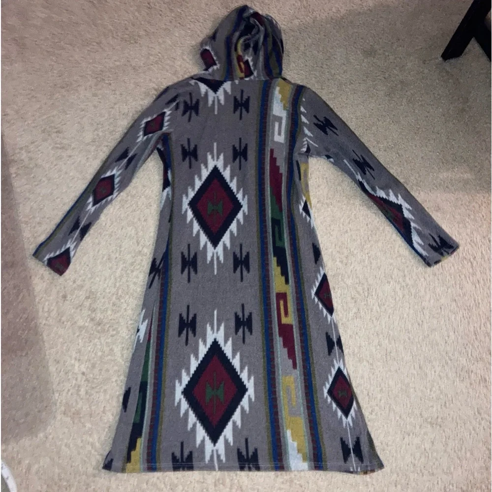 Joyce Leslie long, geometric Aztec cardigan Junior XS - Picture 2 of 14